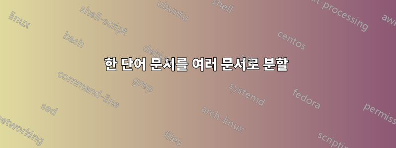 한 단어 문서를 여러 문서로 분할