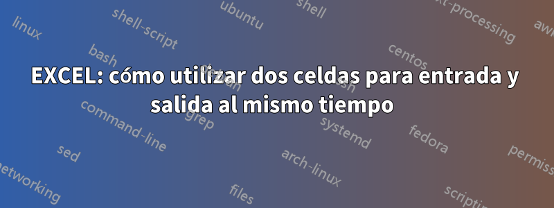 EXCEL: cómo utilizar dos celdas para entrada y salida al mismo tiempo 