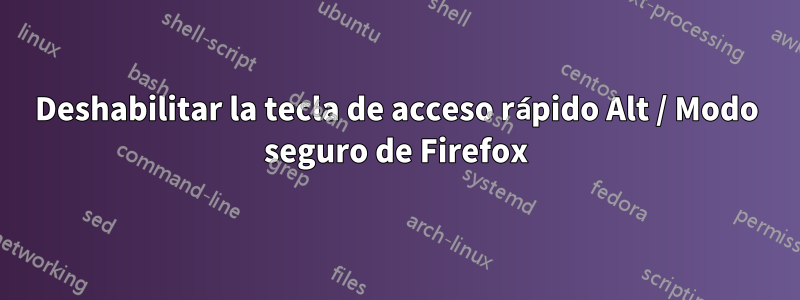 Deshabilitar la tecla de acceso rápido Alt / Modo seguro de Firefox