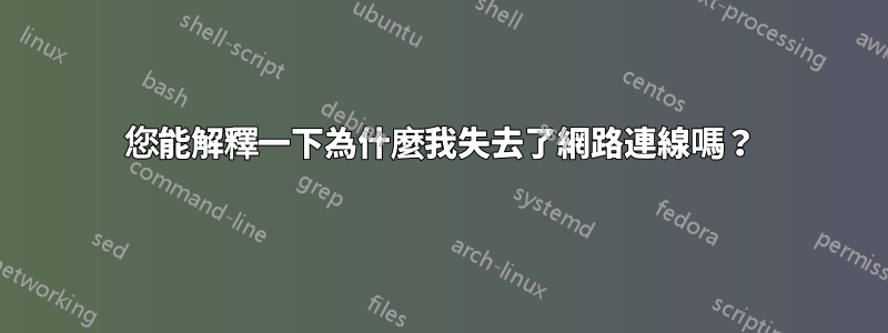 您能解釋一下為什麼我失去了網路連線嗎？