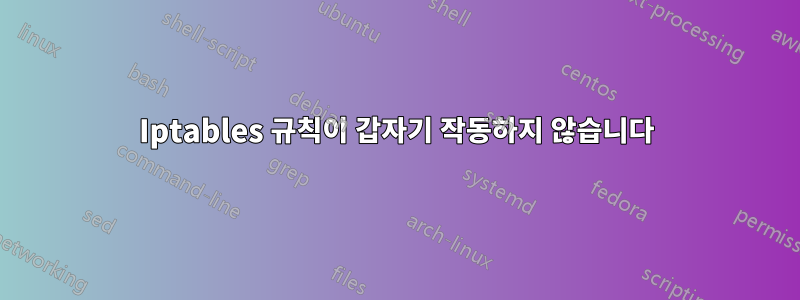 Iptables 규칙이 갑자기 작동하지 않습니다