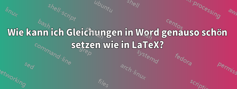 Wie kann ich Gleichungen in Word genauso schön setzen wie in LaTeX?