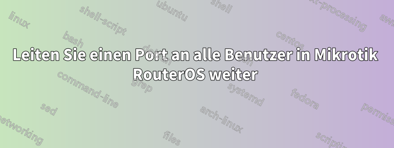 Leiten Sie einen Port an alle Benutzer in Mikrotik RouterOS weiter