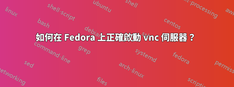 如何在 Fedora 上正確啟動 vnc 伺服器？