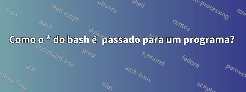 Como o * do bash é passado para um programa?