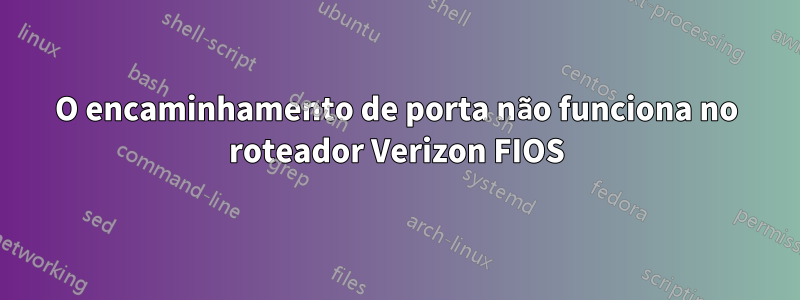 O encaminhamento de porta não funciona no roteador Verizon FIOS