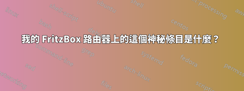 我的 FritzBox 路由器上的這個神秘條目是什麼？