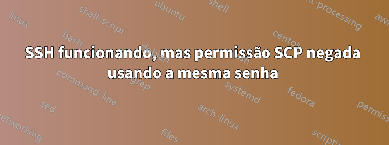 SSH funcionando, mas permissão SCP negada usando a mesma senha