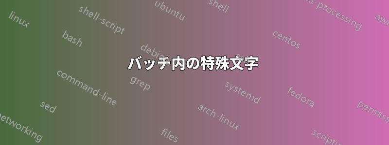 バッチ内の特殊文字