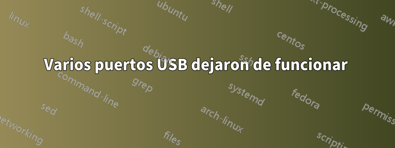 Varios puertos USB dejaron de funcionar