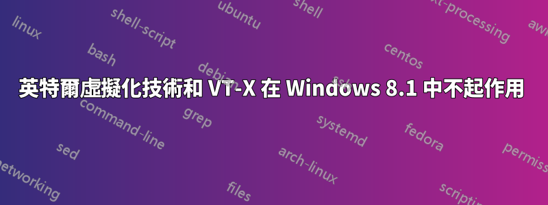 英特爾虛擬化技術和 VT-X 在 Windows 8.1 中不起作用