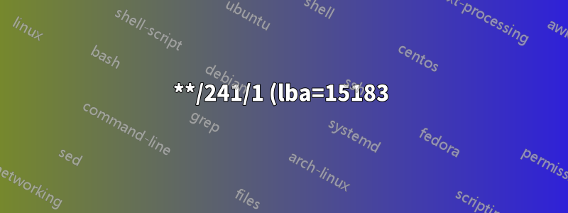 **/241/1 (lba=15183) での TestDisk 読み取りエラー