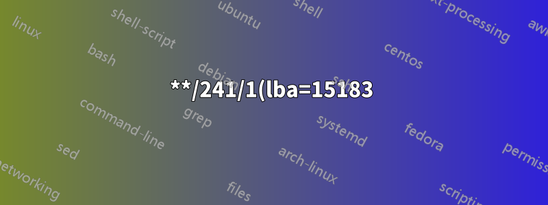 **/241/1(lba=15183)에서 TestDisk 읽기 오류가 발생했습니다.