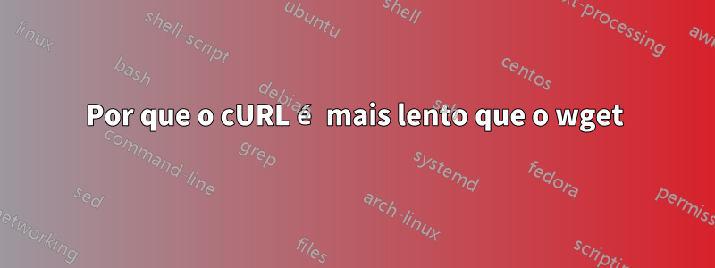 Por que o cURL é mais lento que o wget