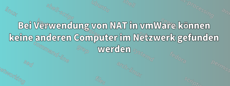 Bei Verwendung von NAT in vmWare können keine anderen Computer im Netzwerk gefunden werden