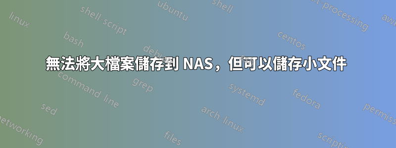 無法將大檔案儲存到 NAS，但可以儲存小文件