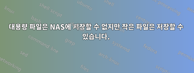 대용량 파일은 NAS에 저장할 수 없지만 작은 파일은 저장할 수 있습니다.