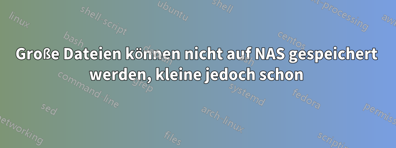 Große Dateien können nicht auf NAS gespeichert werden, kleine jedoch schon