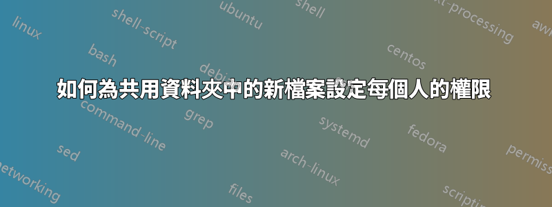 如何為共用資料夾中的新檔案設定每個人的權限