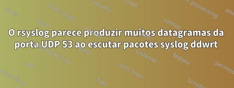 O rsyslog parece produzir muitos datagramas da porta UDP 53 ao escutar pacotes syslog ddwrt