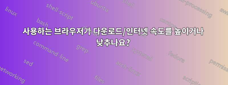 사용하는 브라우저가 다운로드/인터넷 속도를 높이거나 낮추나요?