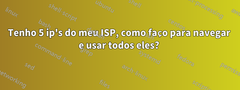 Tenho 5 ip's do meu ISP, como faço para navegar e usar todos eles?