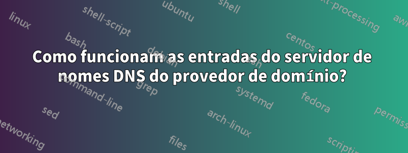 Como funcionam as entradas do servidor de nomes DNS do provedor de domínio?