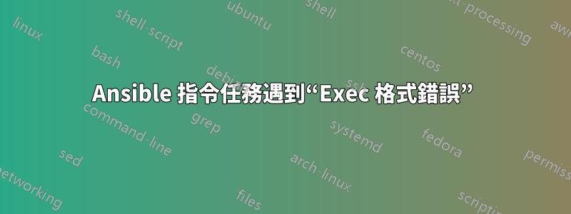 Ansible 指令任務遇到“Exec 格式錯誤”