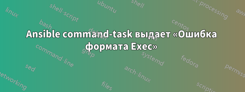 Ansible command-task выдает «Ошибка формата Exec»