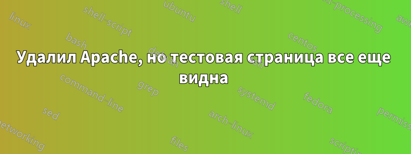 Удалил Apache, но тестовая страница все еще видна