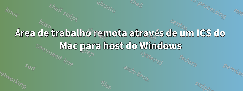 Área de trabalho remota através de um ICS do Mac para host do Windows