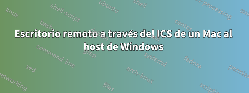 Escritorio remoto a través del ICS de un Mac al host de Windows