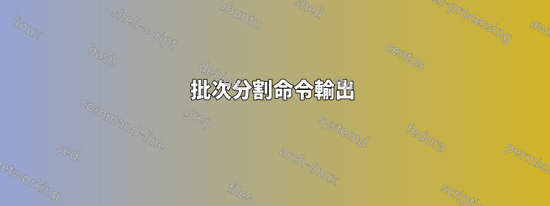 批次分割命令輸出