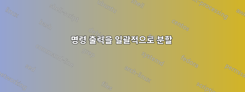 명령 출력을 일괄적으로 분할