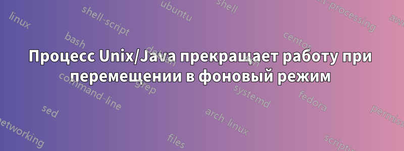 Процесс Unix/Java прекращает работу при перемещении в фоновый режим