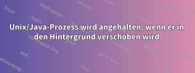 Unix/Java-Prozess wird angehalten, wenn er in den Hintergrund verschoben wird