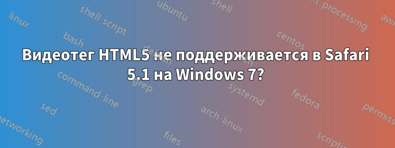 Видеотег HTML5 не поддерживается в Safari 5.1 на Windows 7?