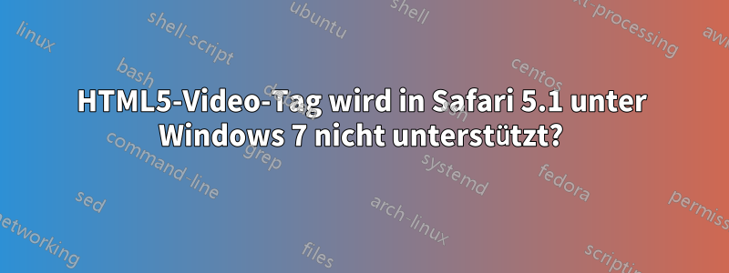 HTML5-Video-Tag wird in Safari 5.1 unter Windows 7 nicht unterstützt?