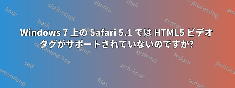 Windows 7 上の Safari 5.1 では HTML5 ビデオ タグがサポートされていないのですか?