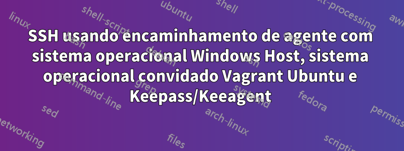 SSH usando encaminhamento de agente com sistema operacional Windows Host, sistema operacional convidado Vagrant Ubuntu e Keepass/Keeagent