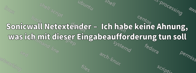 Sonicwall Netextender – Ich habe keine Ahnung, was ich mit dieser Eingabeaufforderung tun soll