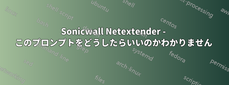 Sonicwall Netextender - このプロンプトをどうしたらいいのかわかりません