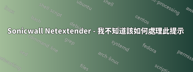 Sonicwall Netextender - 我不知道該如何處理此提示