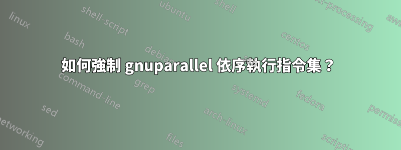 如何強制 gnuparallel 依序執行指令集？