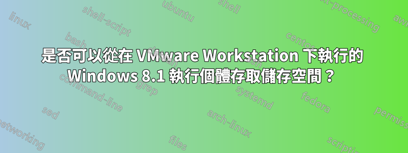 是否可以從在 VMware Workstation 下執行的 Windows 8.1 執行個體存取儲存空間？