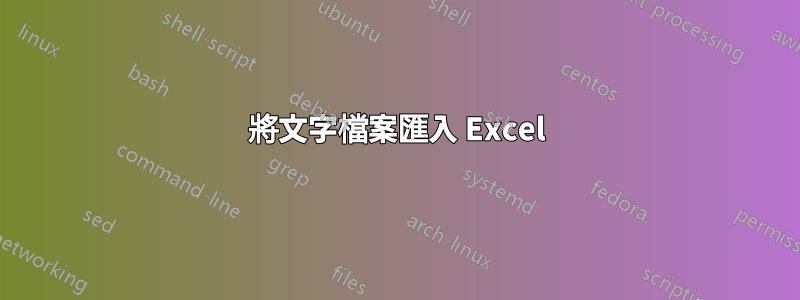 將文字檔案匯入 Excel