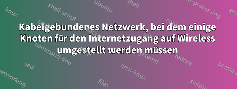 Kabelgebundenes Netzwerk, bei dem einige Knoten für den Internetzugang auf Wireless umgestellt werden müssen