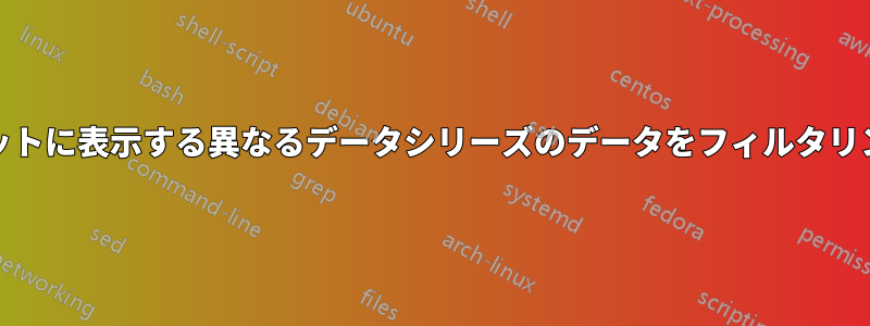 XYプロットに表示する異なるデータシリーズのデータ​​をフィルタリングする