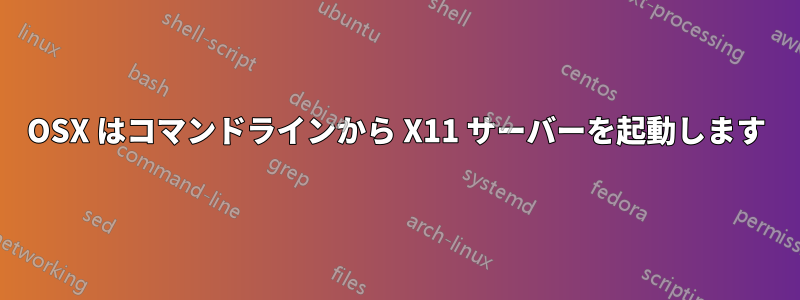 OSX はコマンドラインから X11 サーバーを起動します