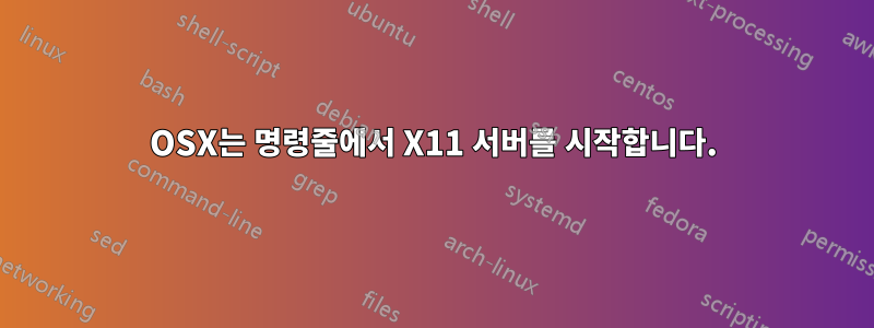 OSX는 명령줄에서 X11 서버를 시작합니다.